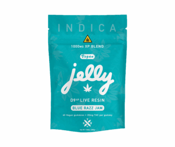 JELLY D9XP LIVE RESIN 1000MG (40 GUMMIES) - BLUE RAZZ JAM (INDICA)