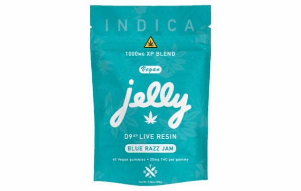 JELLY D9XP LIVE RESIN 1000MG (40 GUMMIES) - BLUE RAZZ JAM (INDICA)