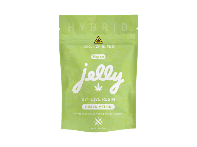 JELLY D9XP LIVE RESIN 1000MG (40 GUMMIES) - GUAVA MELON (HYBRID)