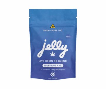 JELLY LIVE RESIN KO BLEND 5000MG (40 GUMMIES) - SOUR BLUE RAZZ (INDICA)