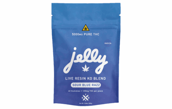 JELLY LIVE RESIN KO BLEND 5000MG (40 GUMMIES) - SOUR BLUE RAZZ (INDICA)