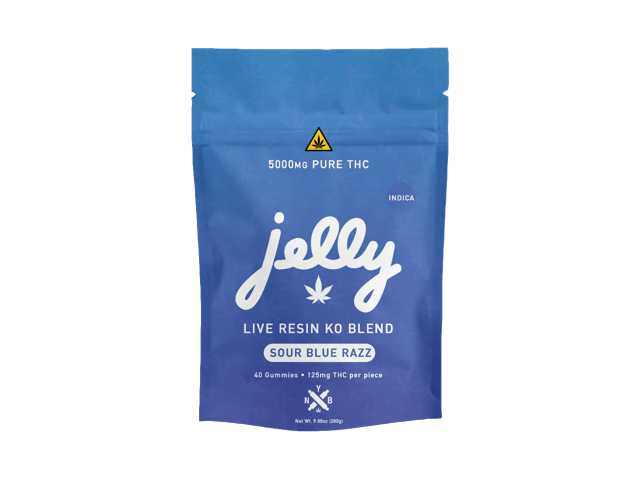 JELLY LIVE RESIN KO BLEND 5000MG (40 GUMMIES) - SOUR BLUE RAZZ (INDICA)