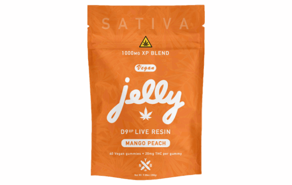 JELLY D9XP LIVE RESIN 1000MG (40 GUMMIES) - MANGO PEACH (SATIVA)