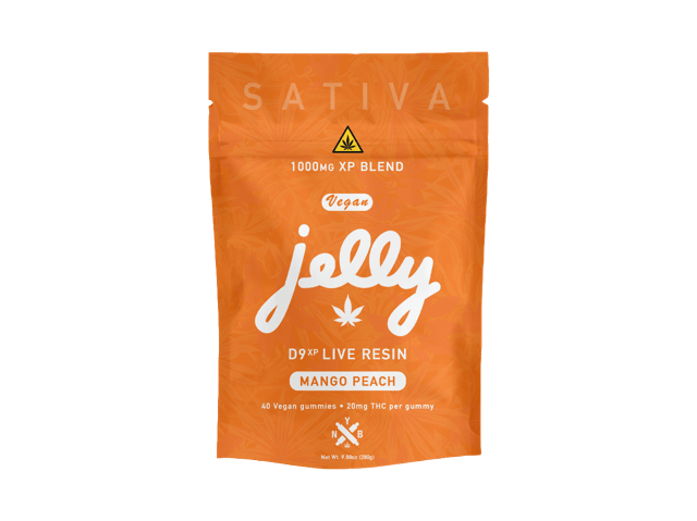 JELLY D9XP LIVE RESIN 1000MG (40 GUMMIES) - MANGO PEACH (SATIVA)