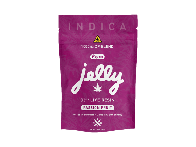JELLY D9XP LIVE RESIN 1000MG (40 GUMMIES) - PASSION FRUIT (INDICA)