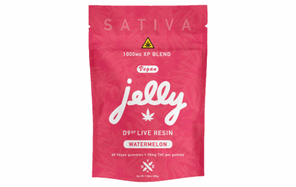 JELLY D9XP LIVE RESIN 1000MG (40 GUMMIES) - WATERMELON (SATIVA)