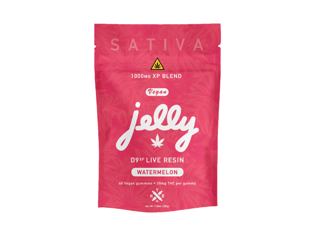 JELLY D9XP LIVE RESIN 1000MG (40 GUMMIES) - WATERMELON (SATIVA)